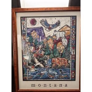 Vent Montana professionally framed signed and numbered print by Carol Hagan 1999